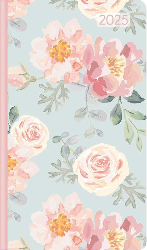 Ladytimer Slim Roses 2025 - Taschen-Kalender 9x15,6 cm - Rosen - Weekly - 128 Seiten - Notiz-Buch - Alpha Edition, Kalender