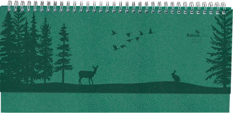 Tisch-Querkalender Nature Line Forest 2025 - Tisch-Kalender - Büro-Kalender quer 29,7x13,5 cm - 1 Woche 2 Seiten - Umwelt-Kalender - mit Hardcover, Kalender