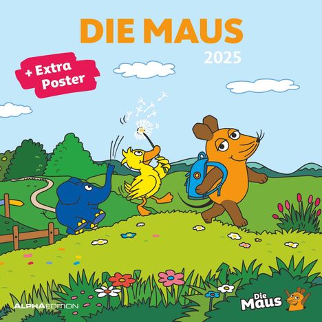 Die Maus 2025 - Broschürenkalender 30x30 cm (30x60 geöffnet) - Kalender mit Platz für Notizen - inkl. Poster - Wandplaner - Bildkalender - Wandkalender, Kalender