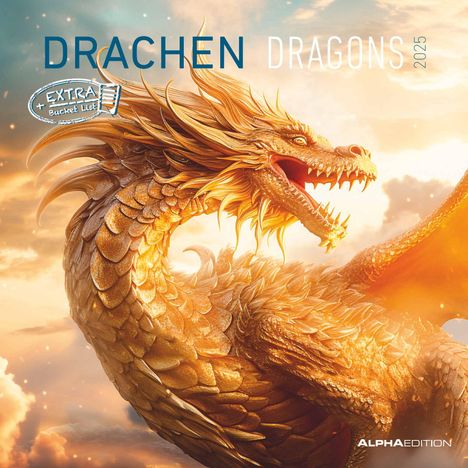 Drachen 2025 - Broschürenkalender 30x30 cm (30x60 geöffnet) - Kalender mit Platz für Notizen - Dragons - Bildkalender - Planer, Kalender