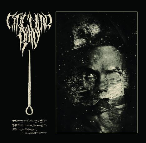 Text in kantiger Schrift. Daneben dunkles Porträt eines Gesichts, teilweise verdeckt, mit Sternen. Atmosphäre mystisch.