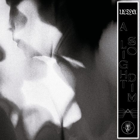 Vertikaler Text rechts: "A Light So Dim". Links graue, abstrakte Formen, verschwommen und undefiniert.