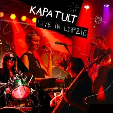 Text: "Kapa Tult Live in Leipzig". Eine Band spielt auf einer Bühne mit bunten Lichtern.
