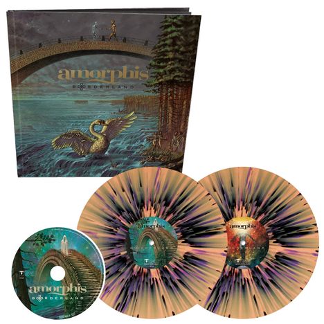 Amorphis: Borderland (Dancing Shadow Splatter), 2 LPs und 1 CD
