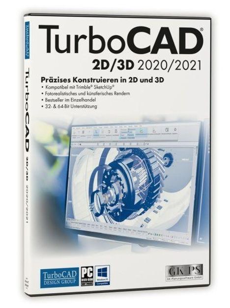 TurboCAD 2D/3D 2020/2021 DVR, DVD-ROM