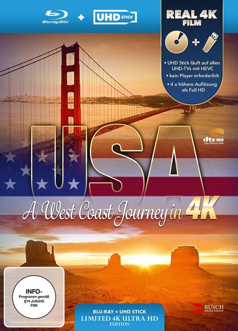 USA - A West Coast Journey (Blu-ray Mastered in 4K &amp; UHD-Stick), Blu-ray Disc