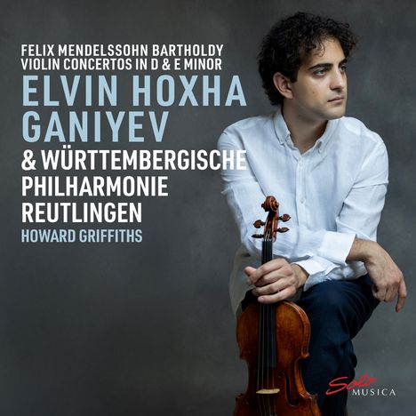Felix Mendelssohn Bartholdy Violin Concertos, Elvin Hoxha Ganiyev, Württembergische Philharmonie, Porträt mit Geige.