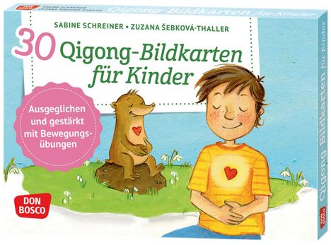 Sabine Schreiner: 30 Qigong-Bildkarten für Kinder, 1 Buch und 1 Diverse