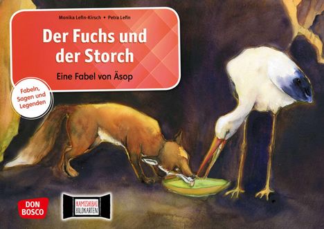 Monika Lefin-Kirsch: Der Fuchs und der Storch. Eine Fabel von Äsop. Kamishibai Bildkartenset., Diverse