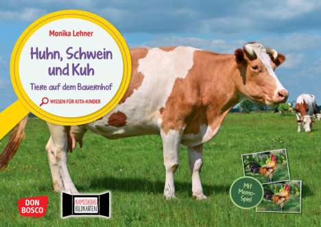 Monika Lehner: Huhn, Schwein und Kuh. Tiere auf dem Bauernhof. Kamishibai Bildkarten und Memospiel, Diverse