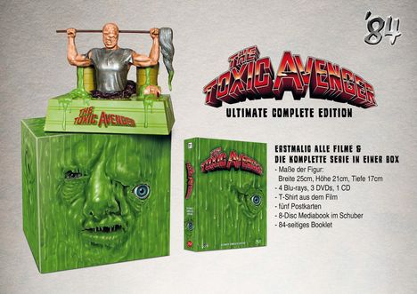 The Toxic Avenger (Büsten Edition) (Blu-ray &amp; DVD im Mediabook), 4 Blu-ray Discs, 3 DVDs und 1 CD