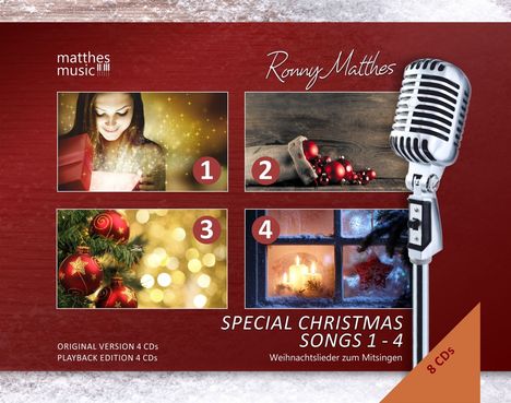 Ronny Matthes: Special Christmas Songs (1-4) inkl.Karaoke CDs, 8 CDs
