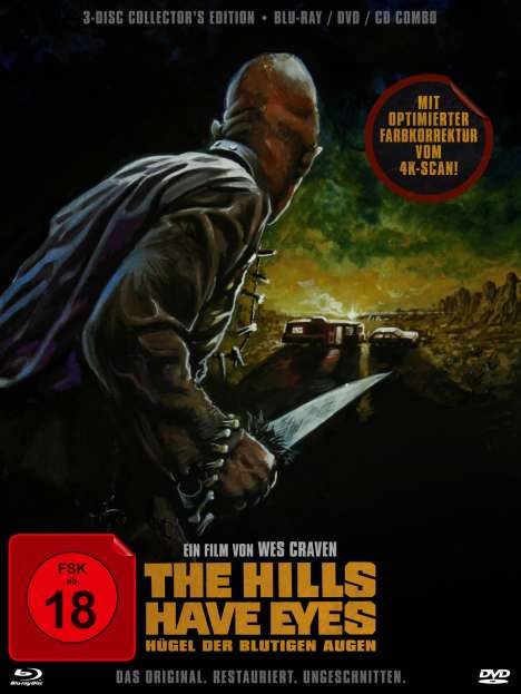 The Hills Have Eyes (1977) (Blu-ray &amp; DVD im Digipak), 1 Blu-ray Disc, 1 DVD und 1 CD