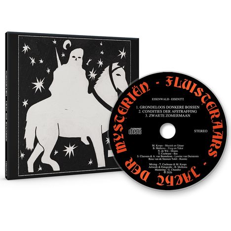 Auf der CD steht: "Eisenwald - Eisen272", "1. Grondeloos Donkere Bossen", "2. Condities der Afstraffing", "3. Zwarte Zonerman". Im Hintergrund eine Illustration eines Reiters auf einem Pferd, umgeben von Sternen.