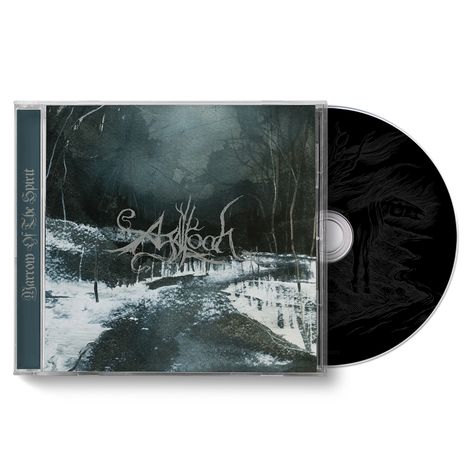 Text: "Marrow of the Spirit", "Agalloch". Eine CD-Hülle mit düsterer Waldlandschaft im Schnee.