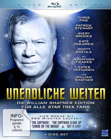 Unendliche Weiten - Die William Shatner Edition für alle Star Trek Fans (Blu-ray), 4 Blu-ray Discs