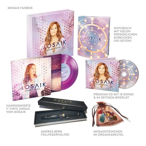 Andrea Berg: Mosaik (Limitierte Fanbox), 1 CD, 1 Single 7" und 1 Merchandise