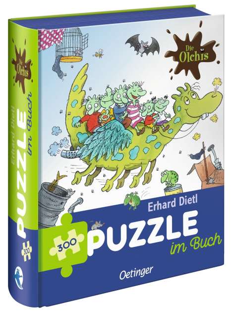 Erhard Dietl: Die Olchis. Puzzle im Buch. Feuerstuhl. 300 Teile, Format 48 x 24 cm, Diverse