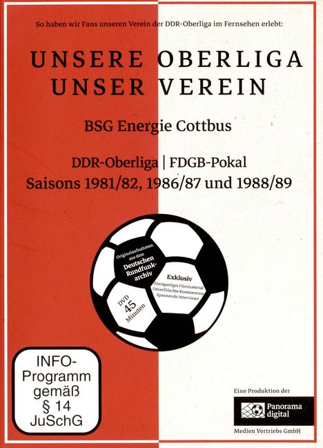 Unsere Oberliga - Unser Verein: BSG Energie Cottbus, DVD