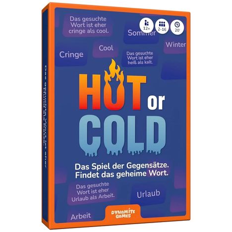 „HOT or COLD“ – Das Spiel der Gegensätze. Findet das geheime Wort. Ab 12+, 2-16 Spieler, Dauer 20 Min.
