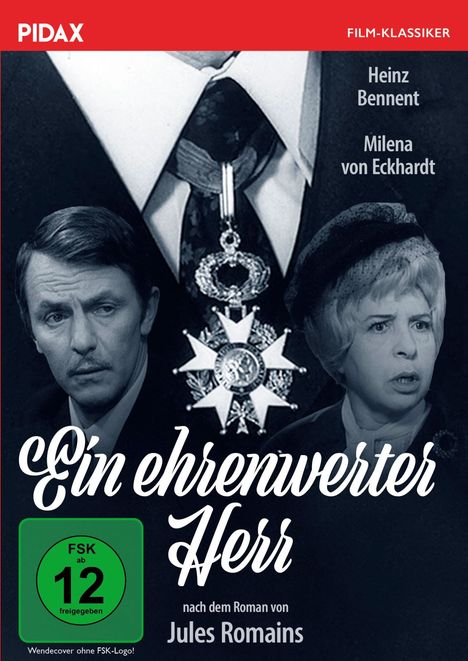 DVD-Cover: Titel "Ein ehrenwerter Herr", Hauptdarsteller Heinz Bennent und Milena von Eckhardt. FSK 12.