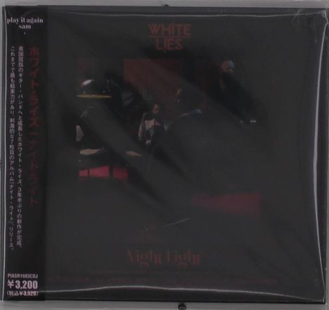 "WHITE LIES", japanischer Text links, Preis ¥3.200. Dunkles Cover mit vager Szene, möglicherweise ein Album.