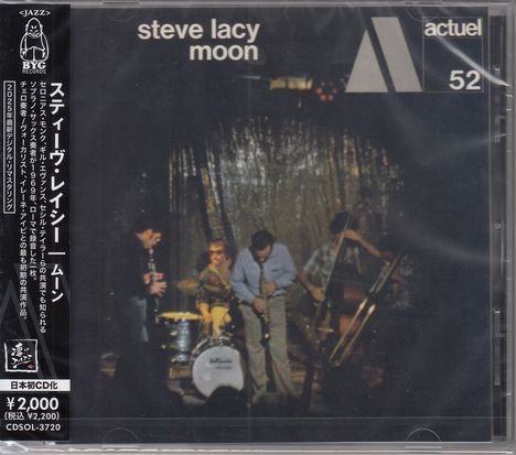 Text: "steve lacy moon Actuel 52". 

Cover zeigt Musiker mit Instrumenten auf Bühne.