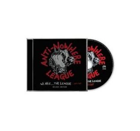 "ANTI-NOWHERE LEAGUE" in Rot um ein Skelett mit Helm. Darunter "WE ARE... THE LEAGUE" in Weiß. CD-Cover mit CD.
