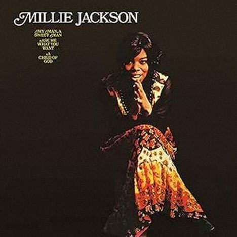 Millie Jackson, Songs: "My Man, A Sweet Man", "Ask Me What You Want", "Child of God". Frau in farbigem Kleid sitzt.