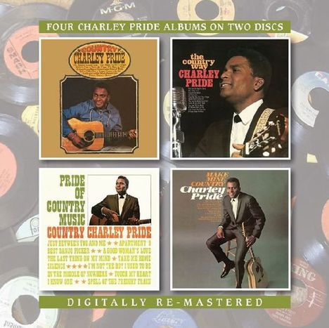 Vier Charley-Pride-Alben auf zwei Discs, digital überarbeitet. Cover mit Charley Pride in verschiedenen Posen.