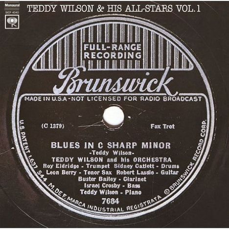 Teddy Wilson (1912-1986): Teddy Wilson & His All-Stars Vol.1, CD
