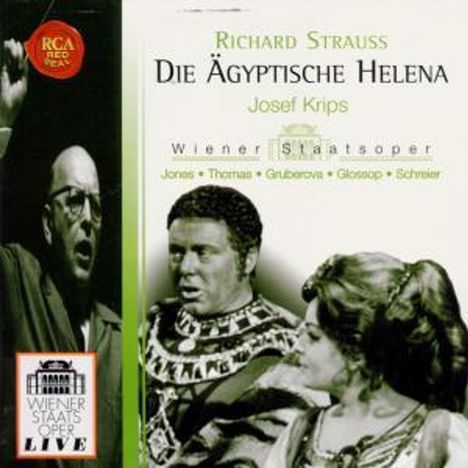 "Richard Strauss: Die Ägyptische Helena, Josef Krips, Wiener Staatsoper. Schwarz-weiß-Foto von zwei Opernsängern."