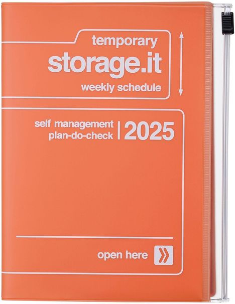 MARK'S 2024/2025 Taschenkalender A6 vertikal, Storage it // Orange, Buch
