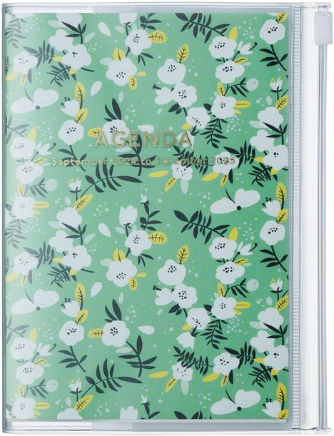 MARK'S 2024/2025 Taschenkalender A6 vertikal, Flower Pattern // Green, Buch