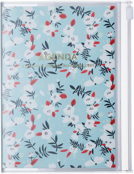MARK'S 2024/2025 Taschenkalender A6 vertikal, Flower Pattern // Turquoise, Buch