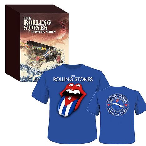 The Rolling Stones: Havana Moon (Limited-Edition) + Shirt Gr.L, 1 Blu-ray Disc, 2 CDs und 1 T-Shirt