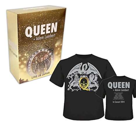 Queen &amp; Adam Lambert: Live In Japan 2014 (Blu-ray + CD + Shirt Gr.L), 1 Blu-ray Disc, 1 CD und 1 T-Shirt