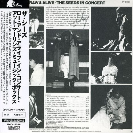 The Seeds: Raw &amp; Alive In Concert At Merlin's Music Box (Papersleeve), CD