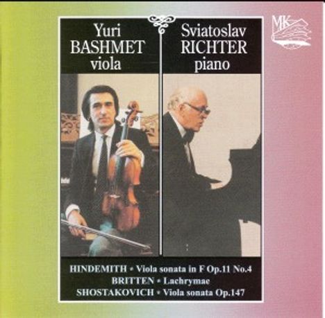 Paul Hindemith (1895-1963): Sonate für Viola &amp; Klavier op.11 Nr.4, CD