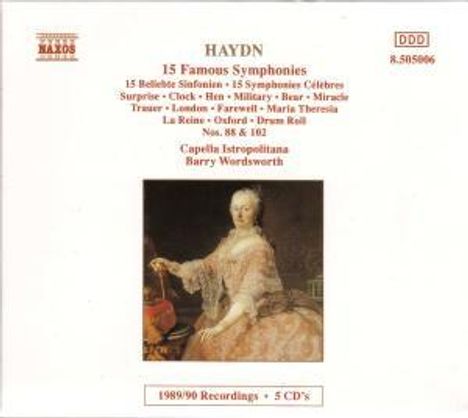 Joseph Haydn (1732-1809): Symphonien Nr.44,45,48,82,83,85,88,92,94,96,100-104, 5 CDs