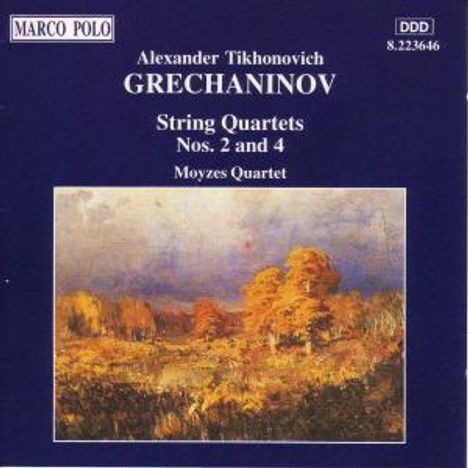 Alexander Gretschaninoff (1864-1956): Streichquartette Nr.2 &amp; 4, CD