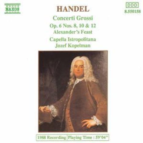 Georg Friedrich Händel (1685-1759): Concerti grossi op.6 Nr.8,10,12, CD