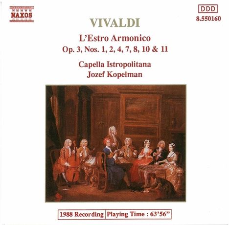 Antonio Vivaldi (1678-1741): Concerti op.3 Nr.1,2,4,7,8,10,11, CD