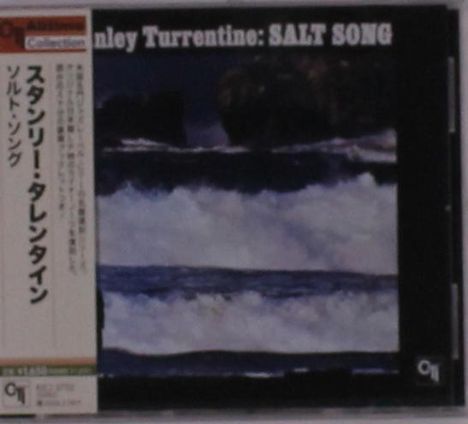 "Stanley Turrentine: Salt Song." Wellen schlagen gegen Felsen im Meer; japanischer Text links. CD-Cover.