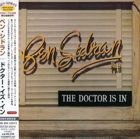 Ben Sidran (geb. 1943): The Doctor Is In (Papersleeve), CD