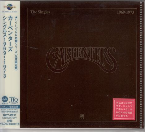 The Carpenters: The Singles 1969 - 1973 (UHQ-CD/MQA-CD) (Reissue) (Limited Edition), CD