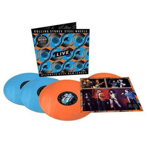 The Rolling Stones: Steel Wheels Live (Atlantic City 1989) (180g) (Limited Edition) (Blue &amp; Orange Vinyl) (Non Japan-made Discs), 3 LPs und 1 Single 12"