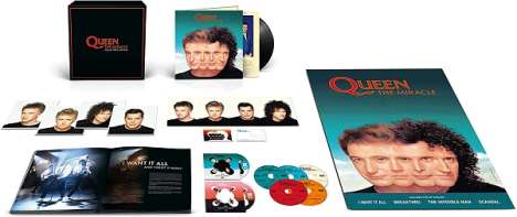 Queen: The Miracle (2022 Edition) (Limited Super Deluxe Collector's Edition) (LP + 5 SHM-CD + Blu-ray + DVD), 1 LP, 5 CDs, 1 Blu-ray Disc und 1 DVD
