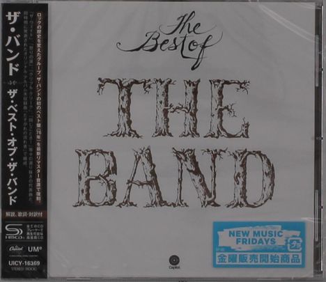 "The Best of THE BAND" in rustikaler Schrift, links ein vertikaler japanischer Textstreifen, ein blaues "New Music Fridays" Logo.
