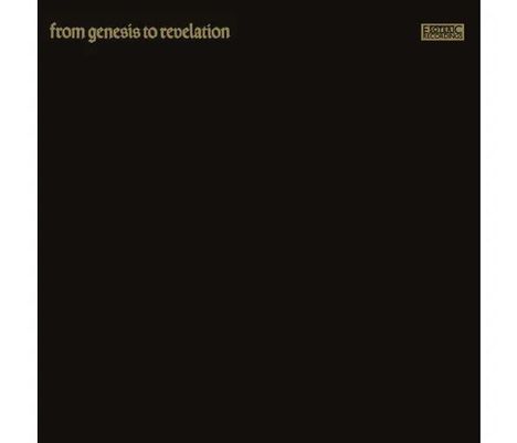 Text „from genesis to revelation“ oben links in goldener Schrift auf schwarzem Hintergrund. Rechts ein kleines Logo.